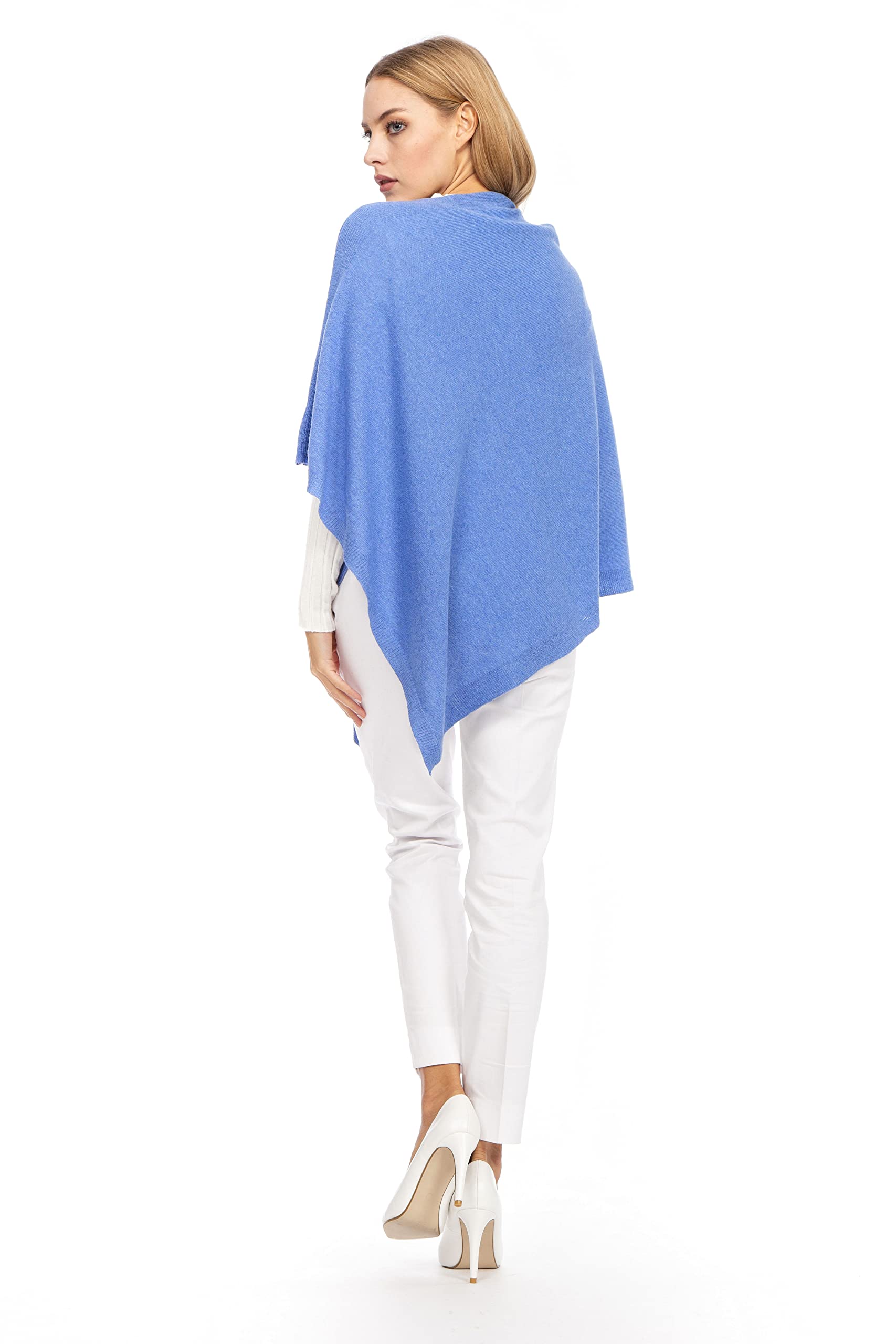 Marine Cashmere - Poncho aus Kaschmir-Mischgewebe für Damen, zart und weich, aus Kaschmir