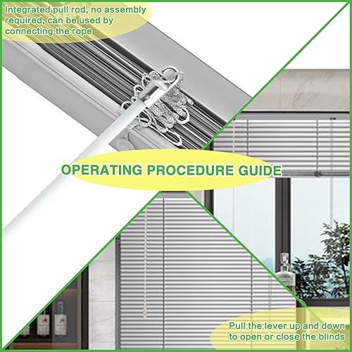 Miniatura 6 de Varita inclinable para ventana blanca con gancho de metal, varilla de fibra de vidrio de 17 pulgadas, piezas de repuesto para persianas verticales,