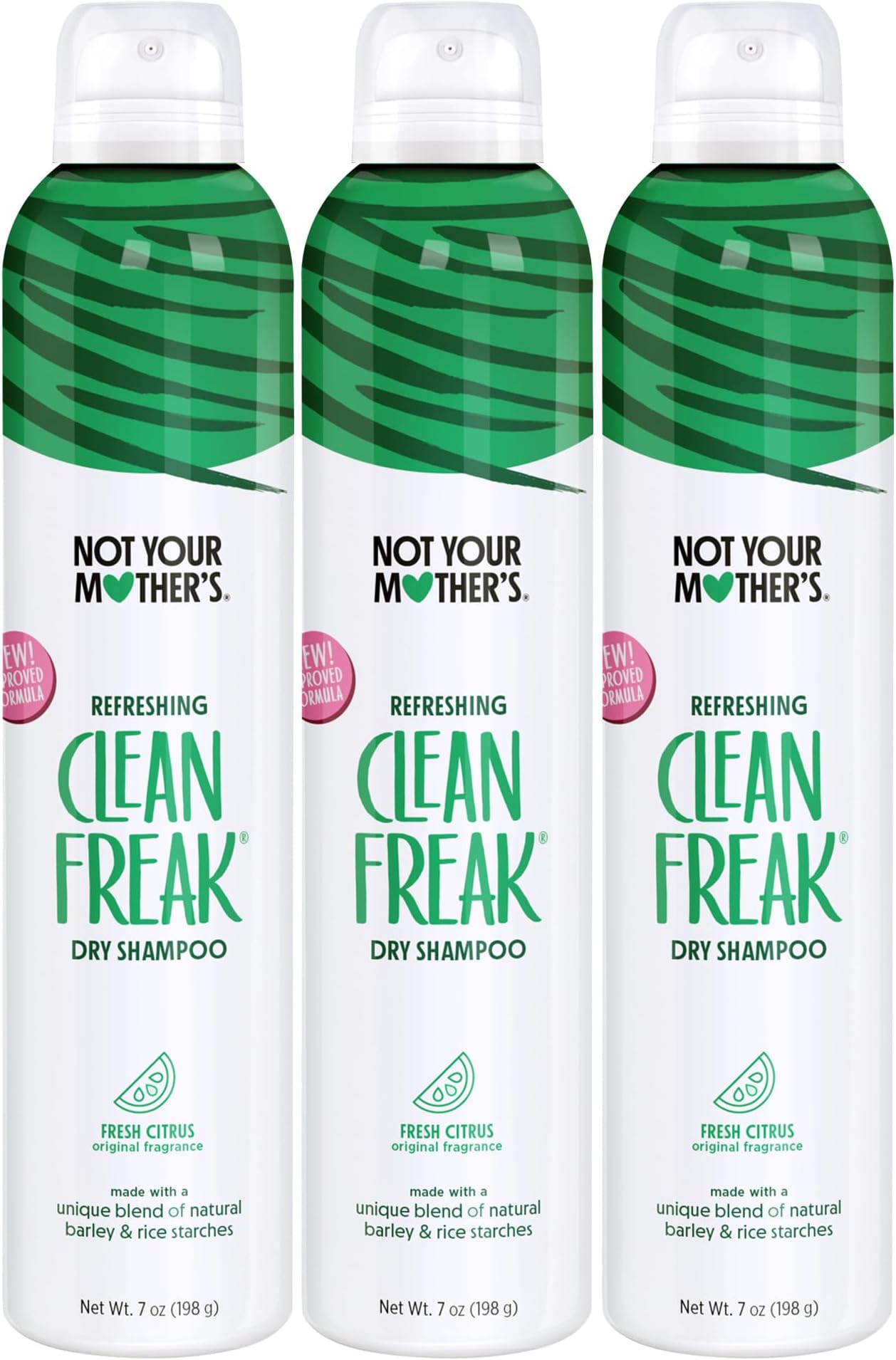Not Your Mother's Clean Freak Refreshing Dry Shampoo (3-Pack) - 7 oz - Waterless Shampoo Instantly Refreshes Hair Between Washes - Fresh Citrus Scent