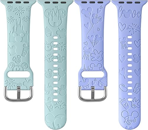 Miniatura 2 de Correa deportiva grabada compatible con correas de Apple Watch 38 40 41 42 44 45 1.929 in, correa de silicona suave para mujer y hombre, repuesto