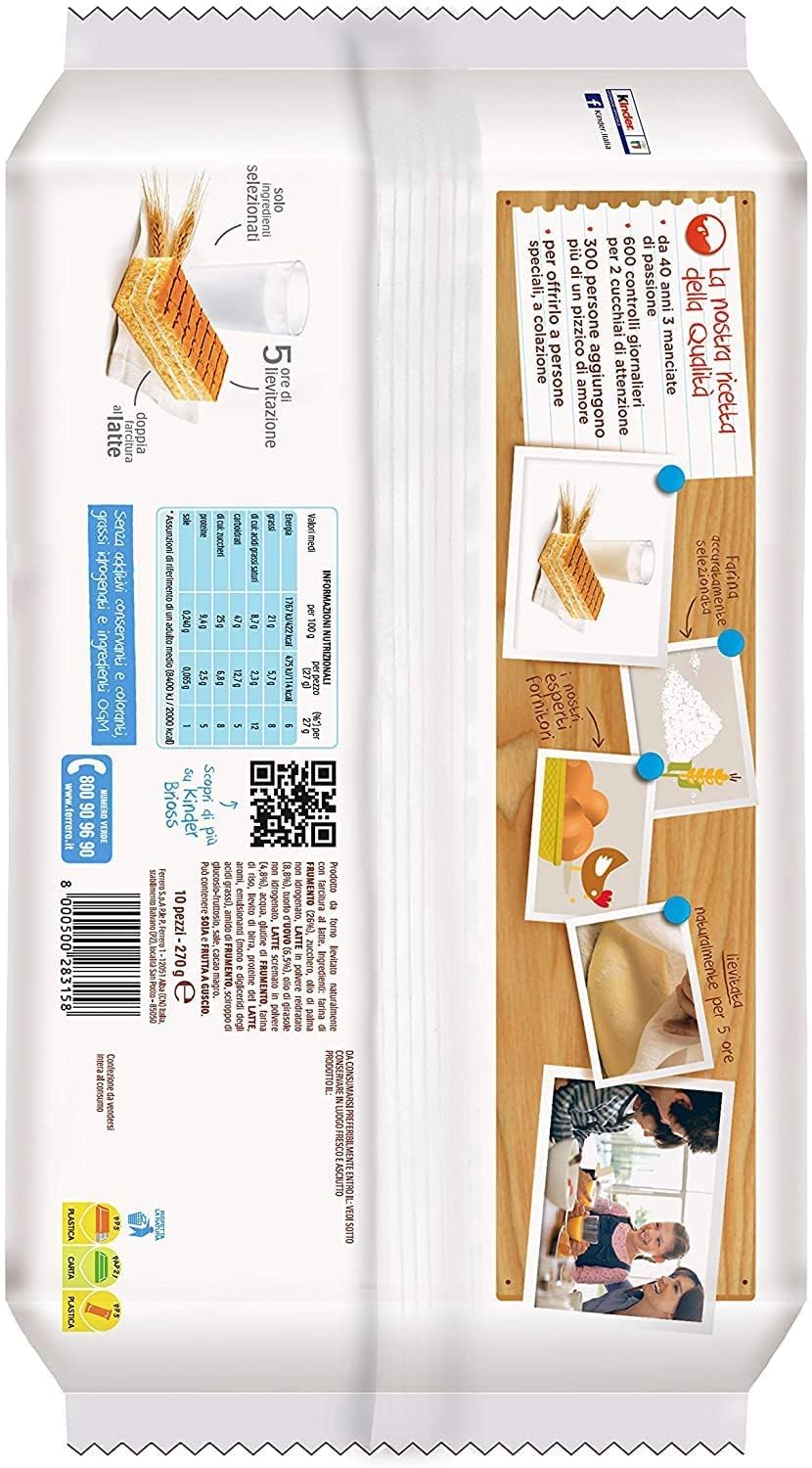 Kinder Testpaket, Brioss Colazione più Panecioc delice snack cards, 5 Stücke + Italian Gourmet polpa 400g