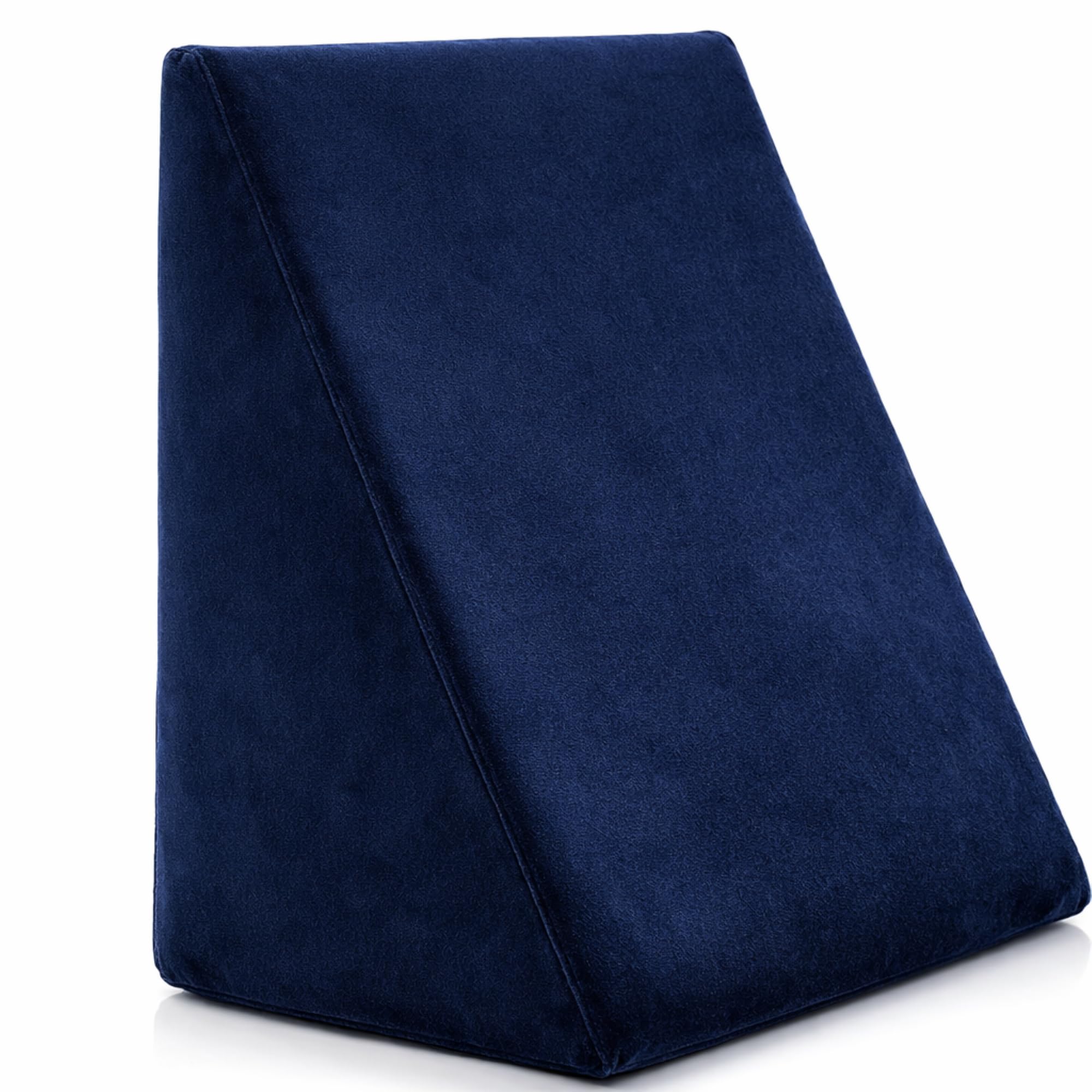 SafeCo Bed Wedge Pillow for Back Support -Triangle Cushion for Sleeping, Acid Reflux, Leg Elevation & Reading | High Density Foam Incline Pillow for Bed |Washable Cover 18L x 17W x 12H Inch Nevy Blue-image-41