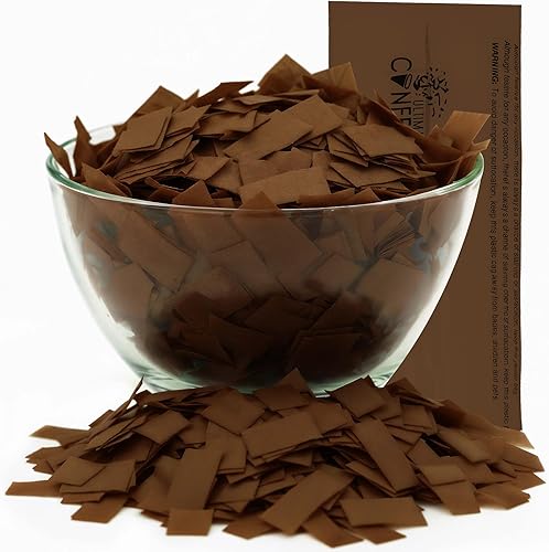 Ultimate Confetti, Confeti biodegradable marrón – Confeti rectangular de papel de seda aleteado para uso en cañones y lanzadores – Confeti del Día