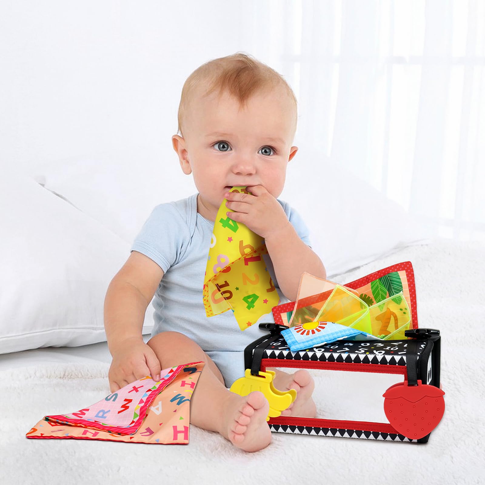 Amazon.com: Dr.Rapeti Tummy Time Mirror, Tissue Box Toy, 3in1