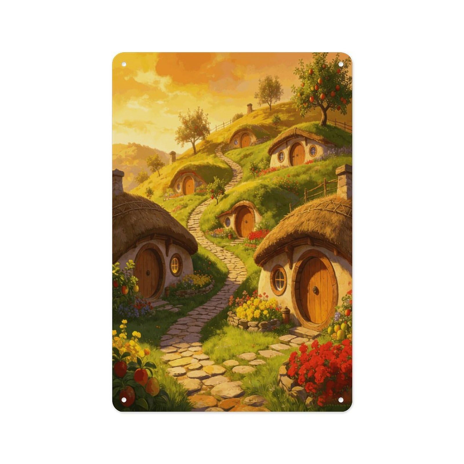 Fekiloot Style Hobbiton Wall Decor Metal Signs Tin Signs Poster