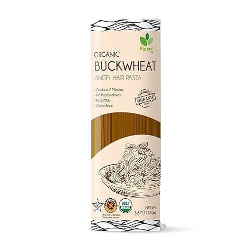 Big Green Organic Food- Pasta de pelo de ángel de trigo sarraceno orgánico, 8.8 oz, sin gluten, sin OMG