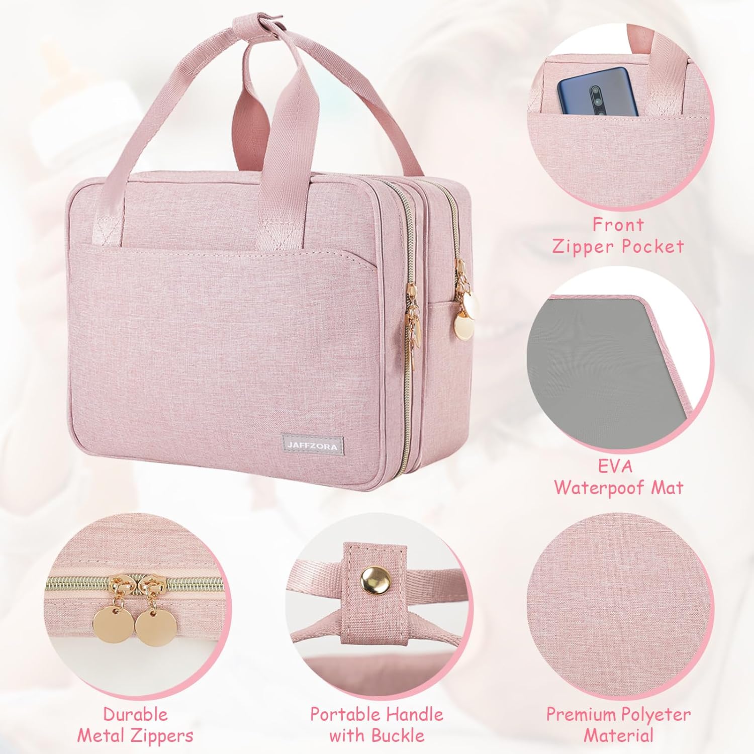 Wearable Breast Pump Bag with Cooler Compartment Compatible with Momcozy M5/S12 Pro, Elvie & Medela Pump in Style, Baby Bottle Cooler Bag with Ice Pack, Pink & Apricot