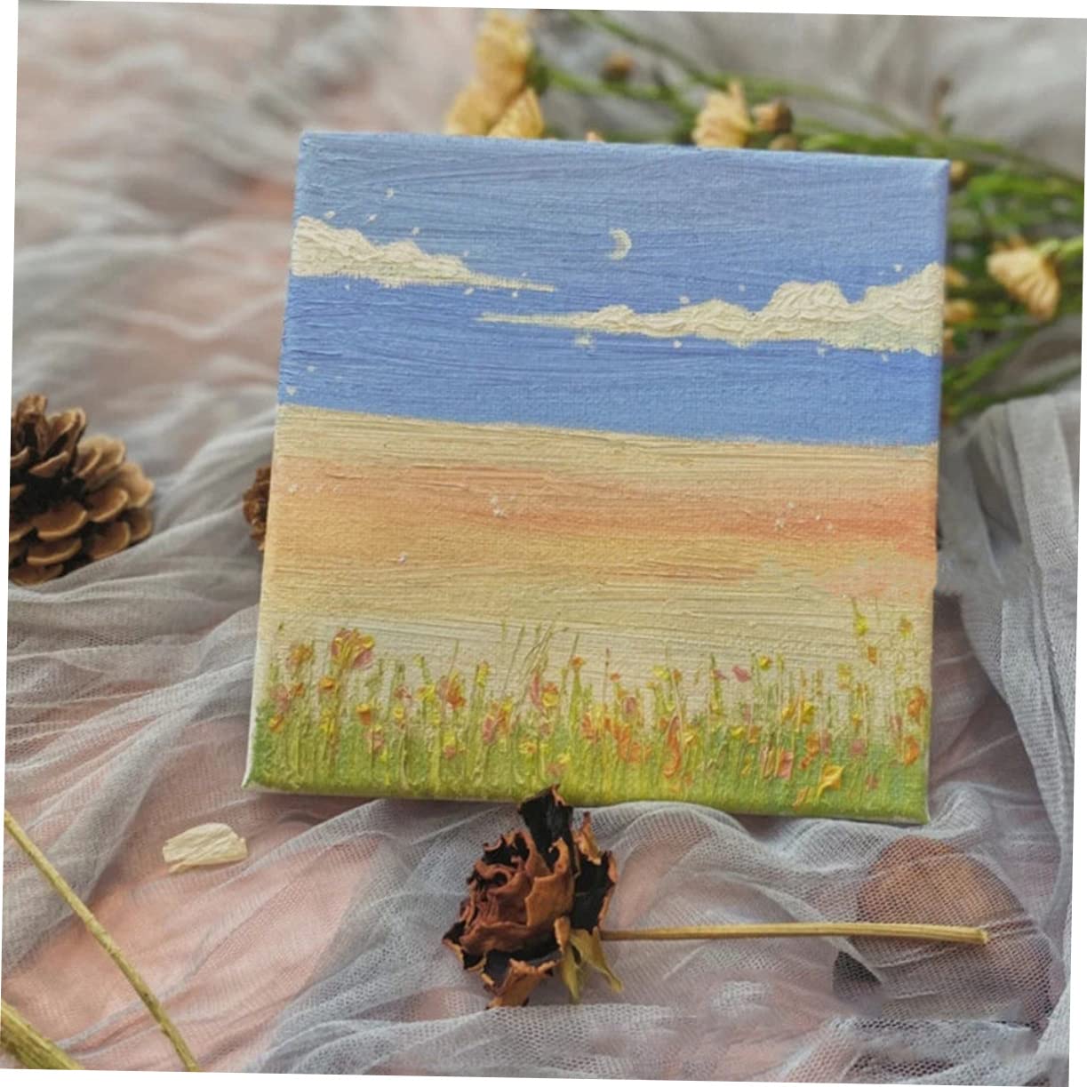10 Juegos mini tablero de pintura al óleo mini caballete de escritorio caballete de niños caballete madera decoración caballete de lona multifunción mini caballete decorativo marco