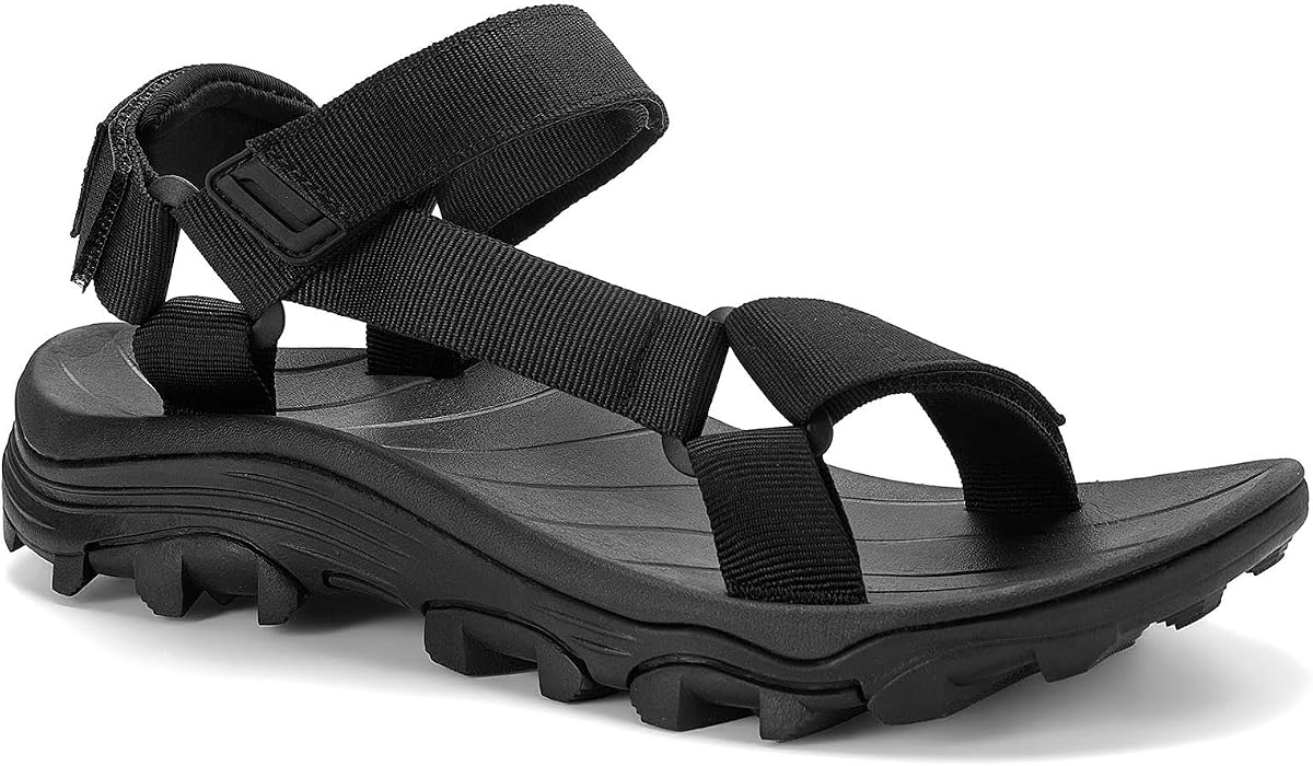 Men’s Outdoor Walking Sandals, Adjustable Lightweight Hiking Sandal with Anti-Slip Sole for Travel, Beach & Casual Wear