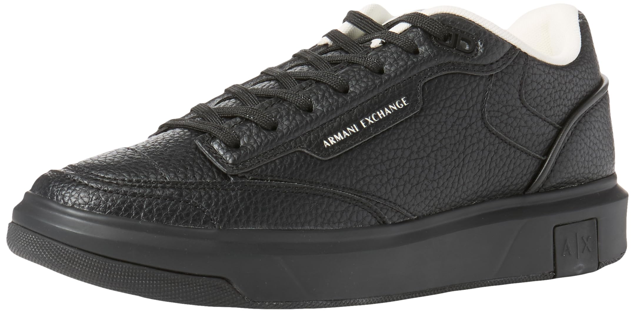 Armani Exchange Men's Venice, Logo Tab on Sole Trainers, Black, 43 EU