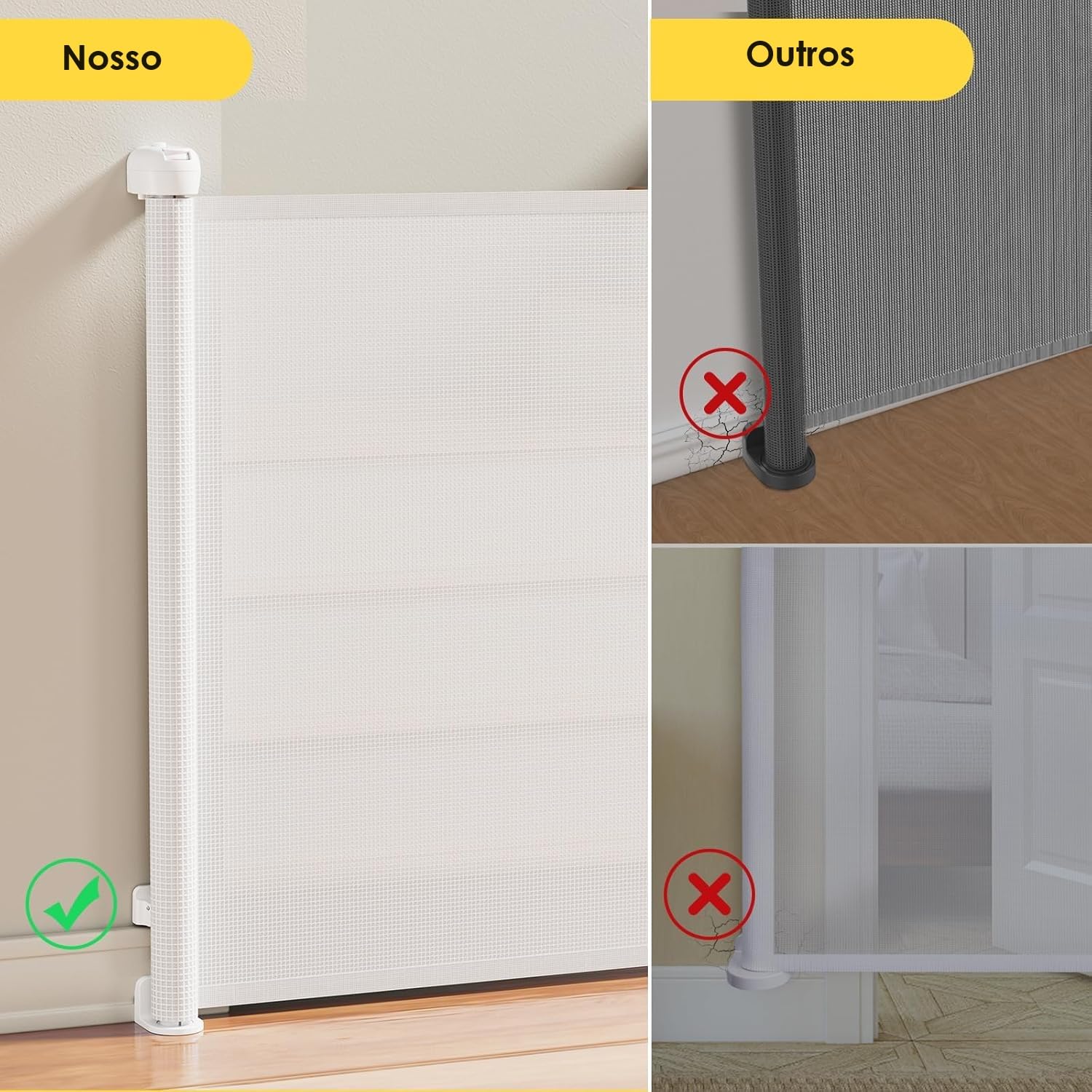 Grade de Proteção Retrátil 86x150cm para Escadas e Portas
