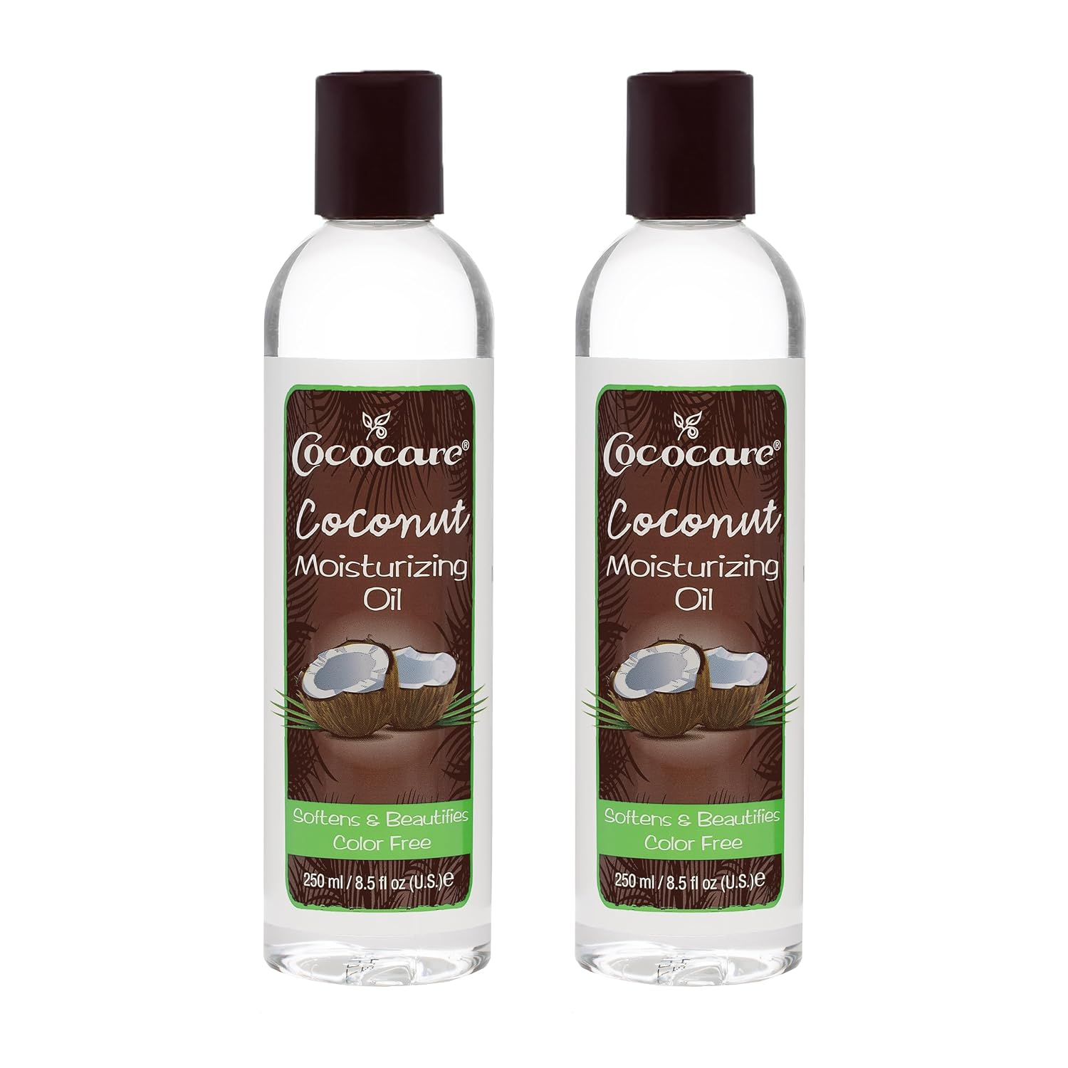 Cococare Coconut Moisturizing Oil, 8.5 Fl Oz - Lightweight Body Moisturizer Formulated with Natural Coconut Oil - Paraben-Free Body Oil for Bath, Shower, Massage, and Everyday Skin Care - 2 Pack
