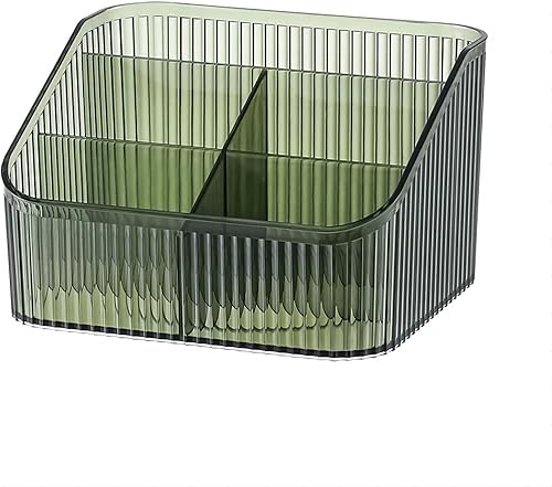 Miniatura 13 de DASITON Organizador de brochas de maquillaje de gran capacidad, soporte de cepillo de maquillaje de 5 ranuras, soporte de brochas de maquillaje a