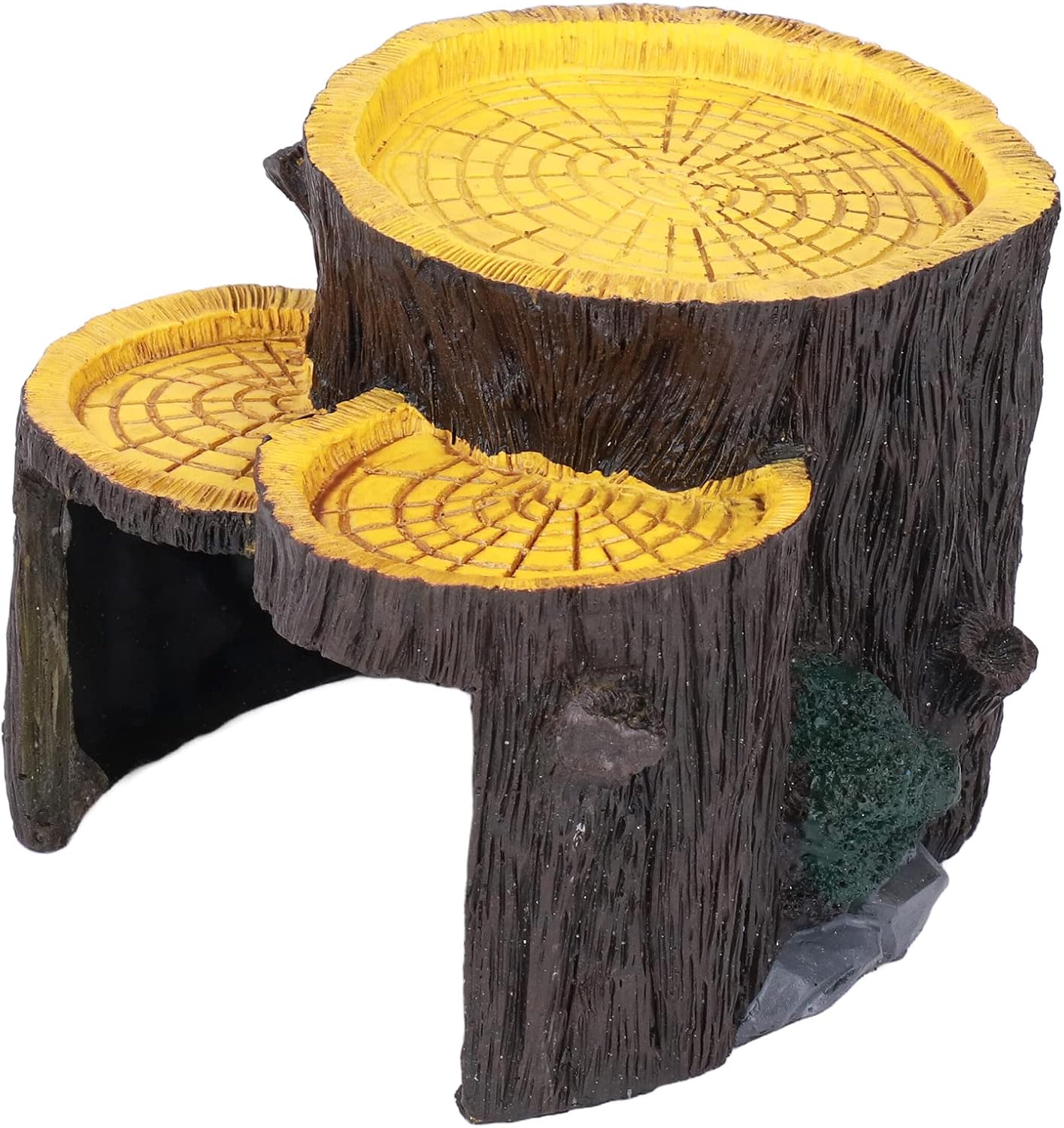 Resin Fish Tank Shelter, Caves Hide Hut Fish Tank Ornaments Reptile Hiding Place Stump for Reptiles