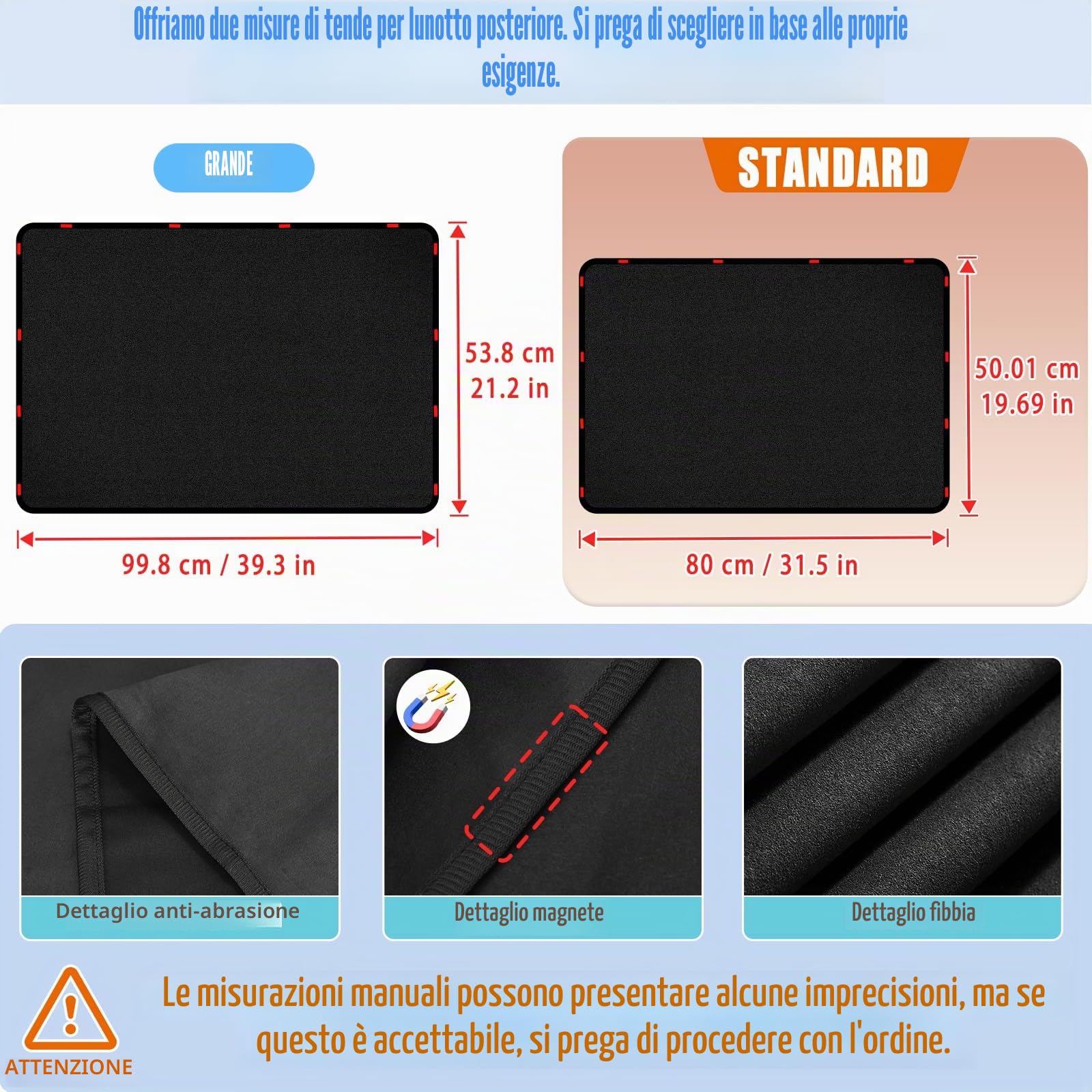 ZATOOTO Tendine Parasole Auto Bambini Magnetico con Protezione UV, Protegge Sedile Posteriore Bambini, Fornisce Privacy, 2 Pezzi, 80 * 50cm