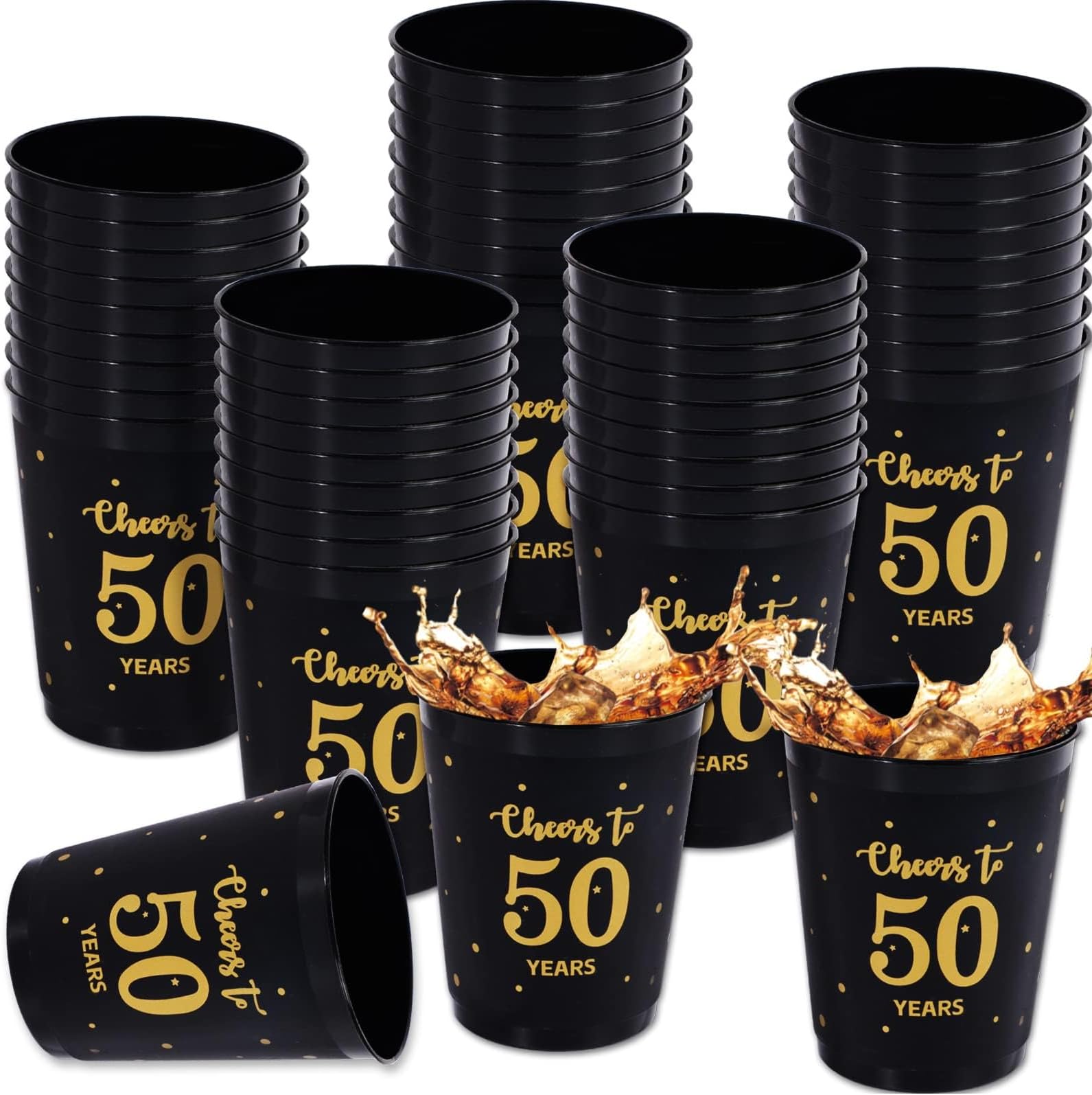 SET DE 24 VASOS DE PLASTICO REUTILIZABLES PARA FIESTAS