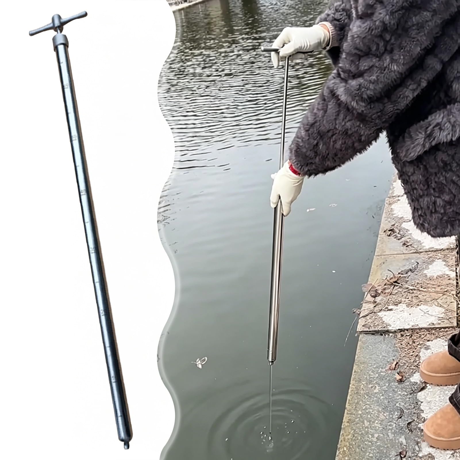 Dailify Water Sampler Push-pull Water Sampling Tube with Scale, High Temperature Resistance Viscous Liquid Sampler, 20 28 39 59 in Water Sample Collection Probe Device(100cm/39in)