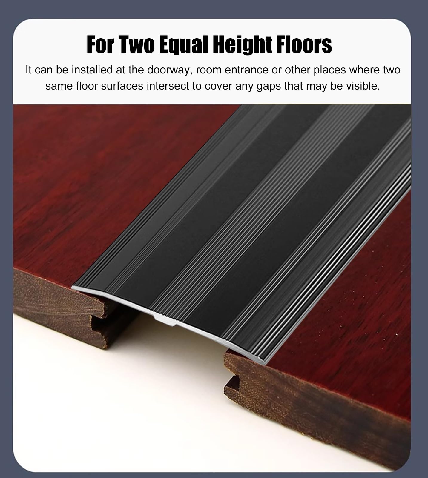 Profilo trat in metallo, 6 cm di larghezza, striscia per soglia per pavimenti in legno, bordo piatto Ed per vinile Flo 130 cm (51 1/8") Ed Protector