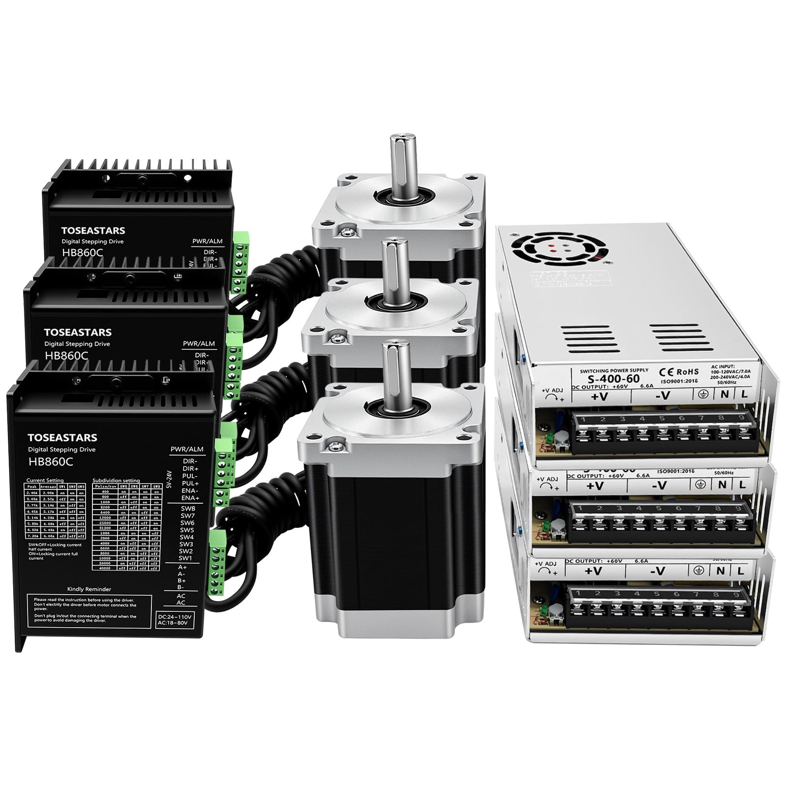 Amazon.com: 3 Axis CNC Controller Kit Nema34 86mm Stepper Motor