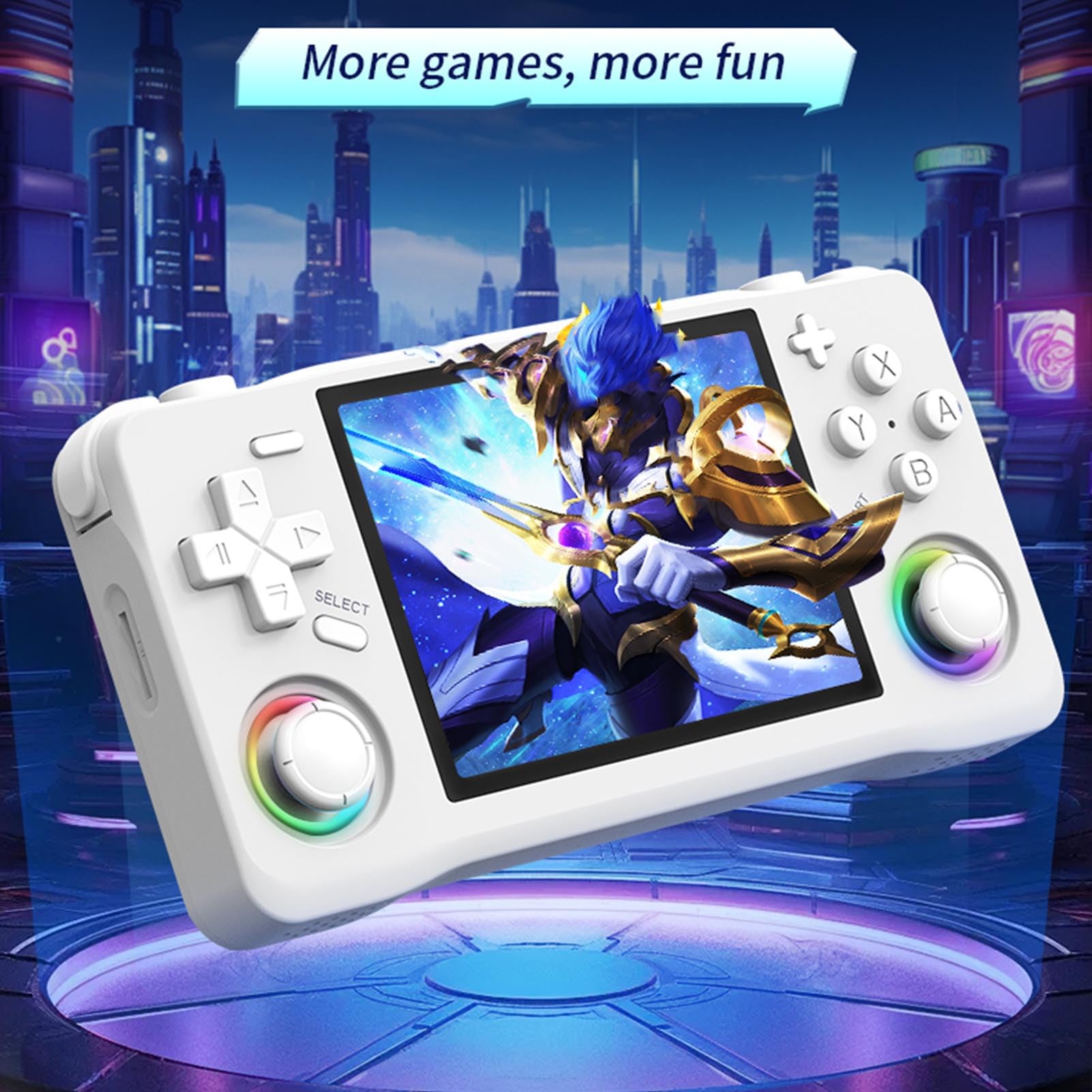 Bewinner Retro-Handheld-Spielekonsole, 3,5-Zoll-HD-Bildschirm, RK3326 64-Bit-Konsole mit 4000-mAh-, tragbarer Gaming-Player für N64 GBA SFC, unterstützt mehrere Emulatoren (128GB)
