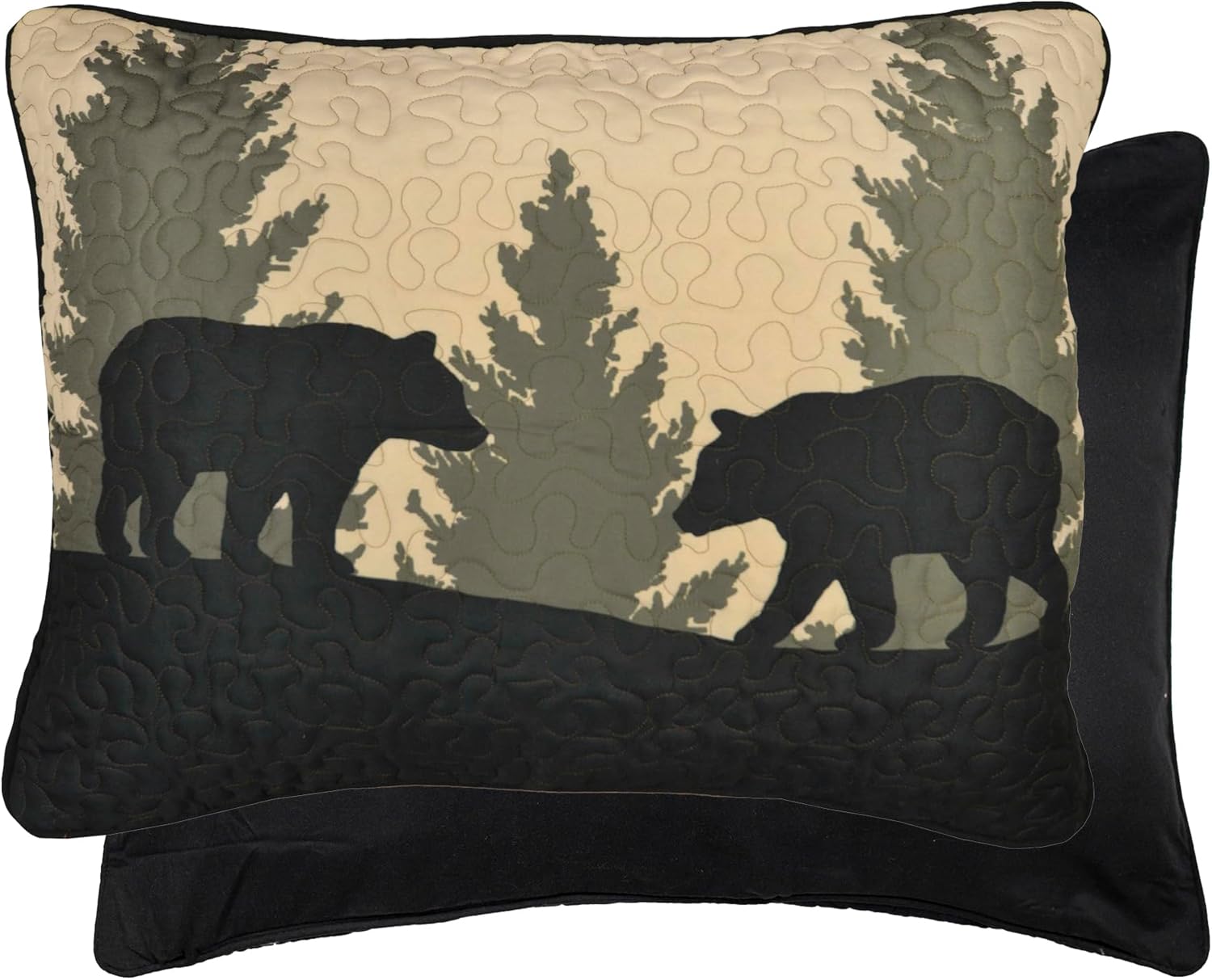 Donna Sharp Decorative Pillow Sham with Bear Walk (Plaid) Design and Easy-to-Remove Zip Closure - Blends Seamlessly with Bedding Sets, Blankets, and Quilts - King - 36" x 20"