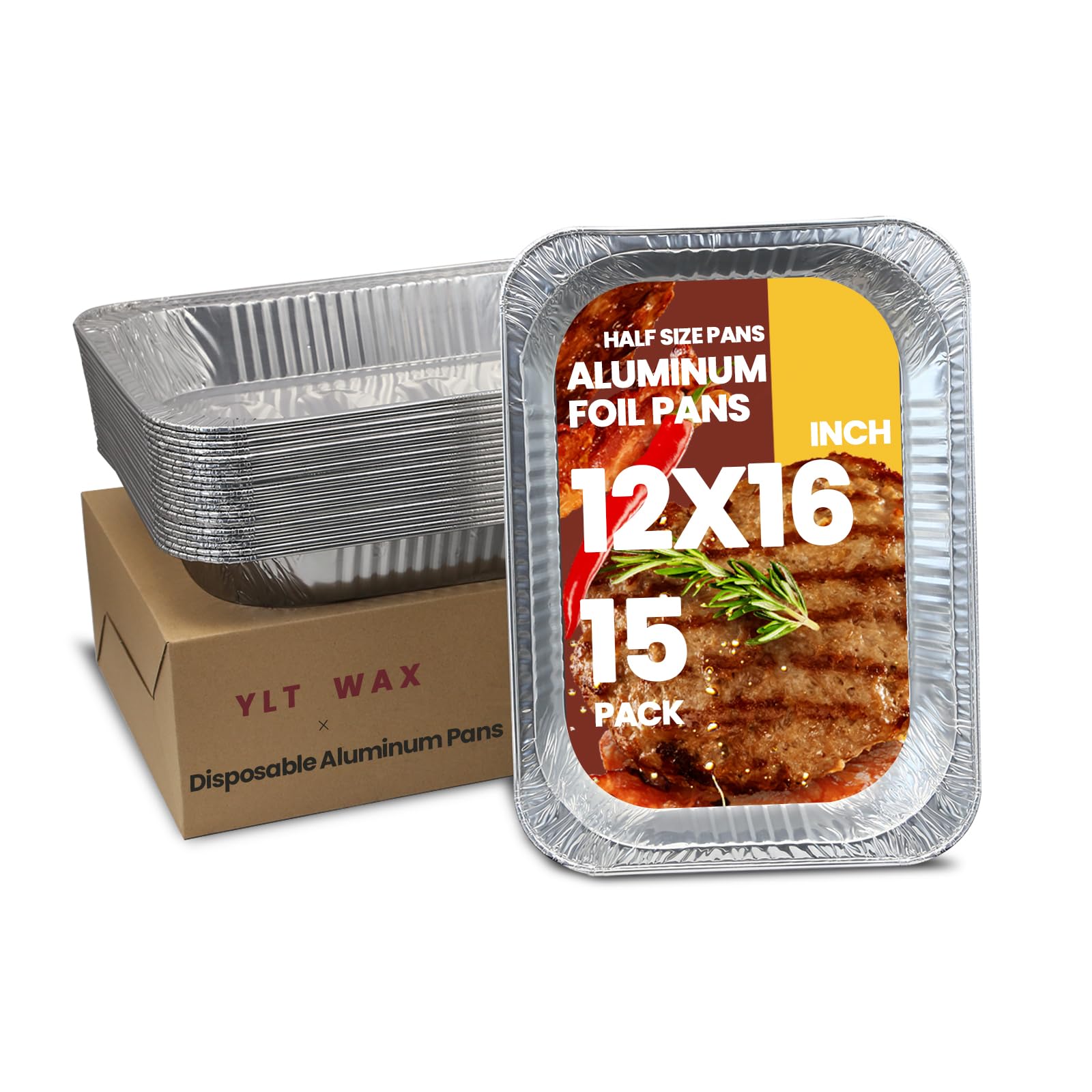 Amazon.com: YLT WAX 12x16 Aluminum Foil Pans, 15 Pack Disposable