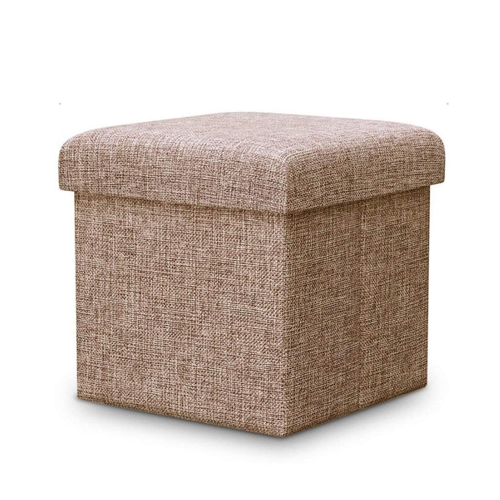 Petit tabouret-repose-pieds pliable lin | Banc chaussures bois