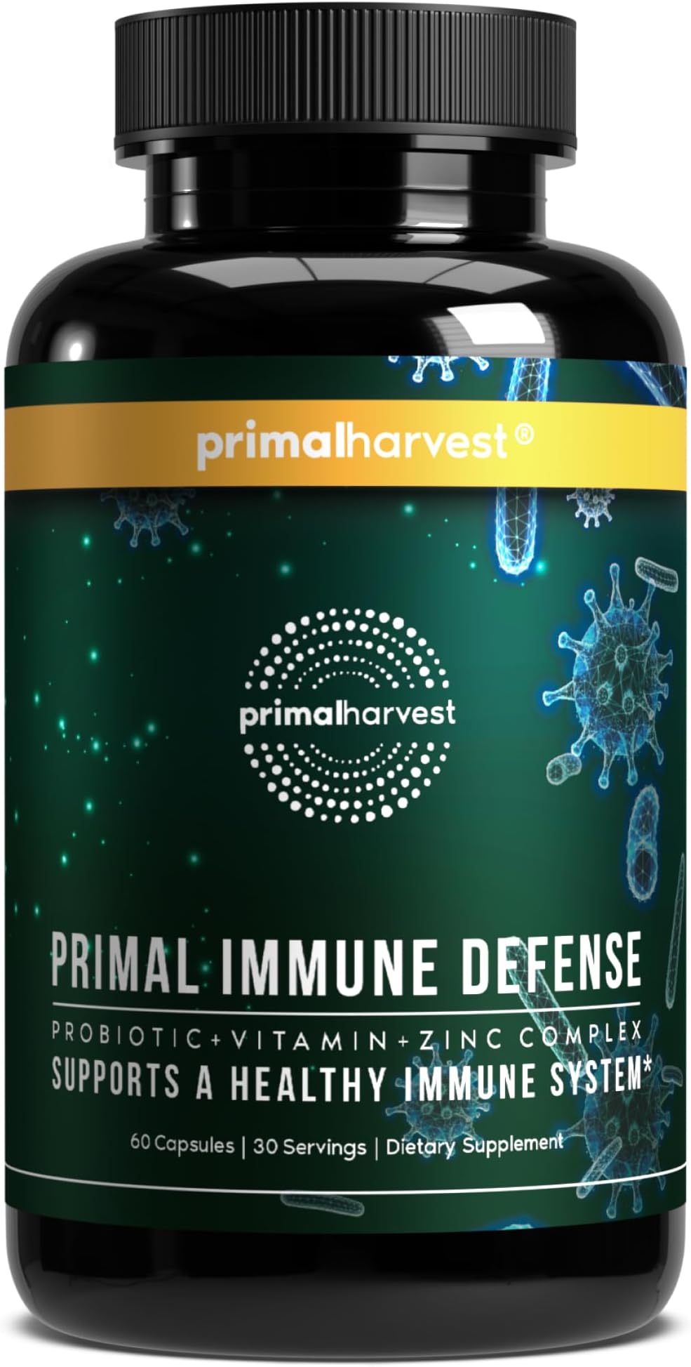 Immune Defense - 60CT Immune Support Supplement, Wellness Formula with Pre and Probiotics LA-14 (Lactobacillus Acidophilus) Vitamin C, Zinc, Vitamin D3, K, B6 - Immune Booster