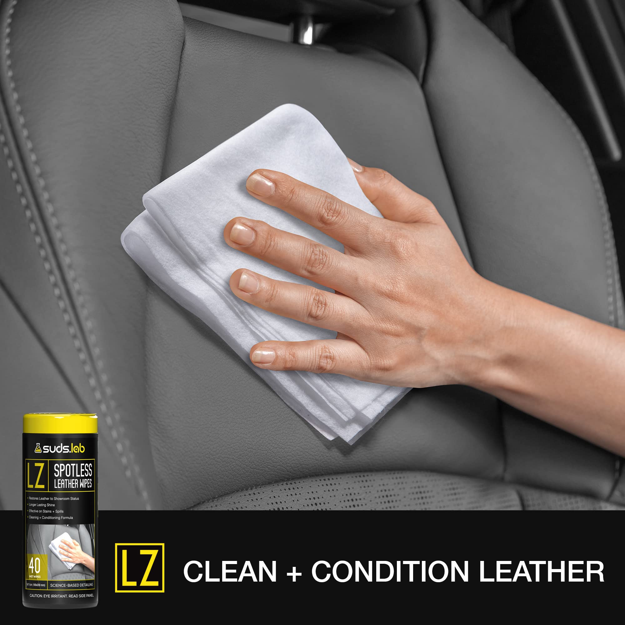 Amazon.com: Suds Lab LZ Spot-Less Leather Wipes, Clean, Condition