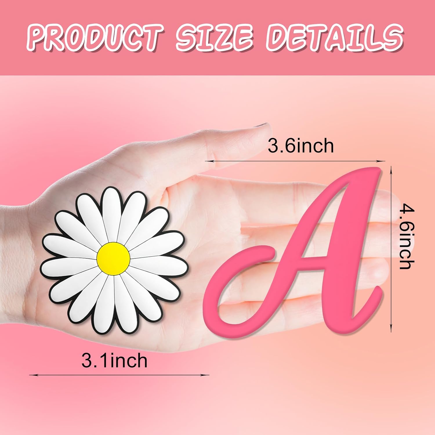 Hikkcos 5 Pcs Letter Charms for Bog Bag Accessories - Clips, Insert, Charm Decorative Alphabet for Handbag, Beach Tote, Simple Modern Beach Bag, Rubber Tote - Image 2