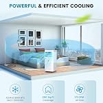 GOFLAME portatif Air Conditionneur, 8000BTU Puissant AC Unité avec télécommande et 4 Des roulettes, 3-in-1 Air Refroidissement & Déshumidificateur & Eventail avec 24H Minuterie, Verrouillage d'enfant pour le salon, Bureau, Noir