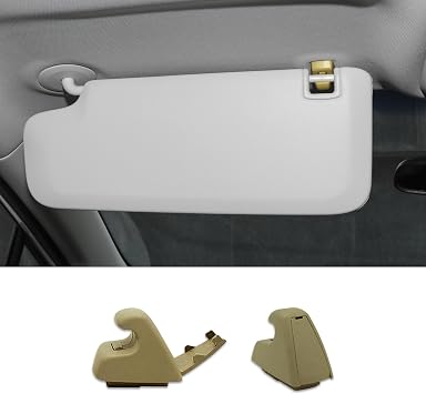2PCS Sun Visor Support Clip Retainer, Interior Sun Visor Hook Clips, Auto Sunvisor Hook Bracket Holder, Car Visor Accessories Sun Visor Clip Compatible with Chevy Cruze Sonic Spark Beige