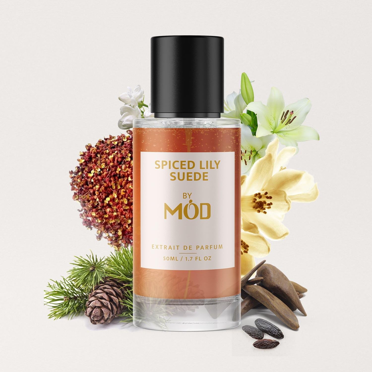 Mod Fragrances Spiced Lily Suede Perfume For Women and Men - Inspired By TF's Tubéreuse Nue Perfume Dupe Long Lasting Amber Floral Fragrance Extrait De Parfum 50ml