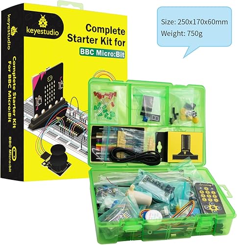 Miniatura 5 de KEYESTUDIO Microbit Kit de inicio con más de 40 sensores y módulos, compatible con Microbit V2, proyectos de codificación STEM para principiantes,