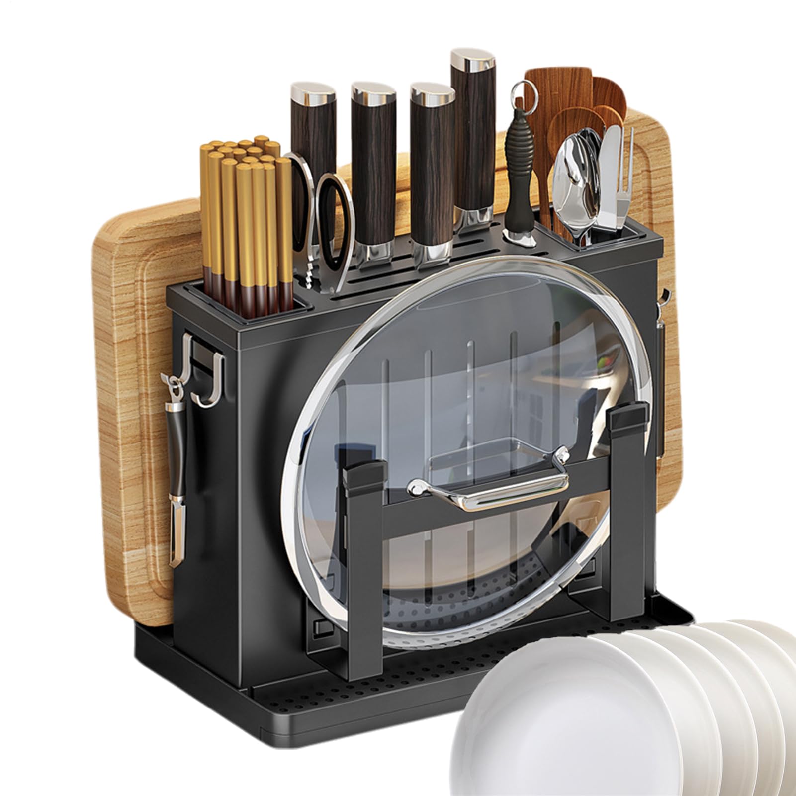 Soporte para tabla de cortar con estructura de acero resistente y duradera