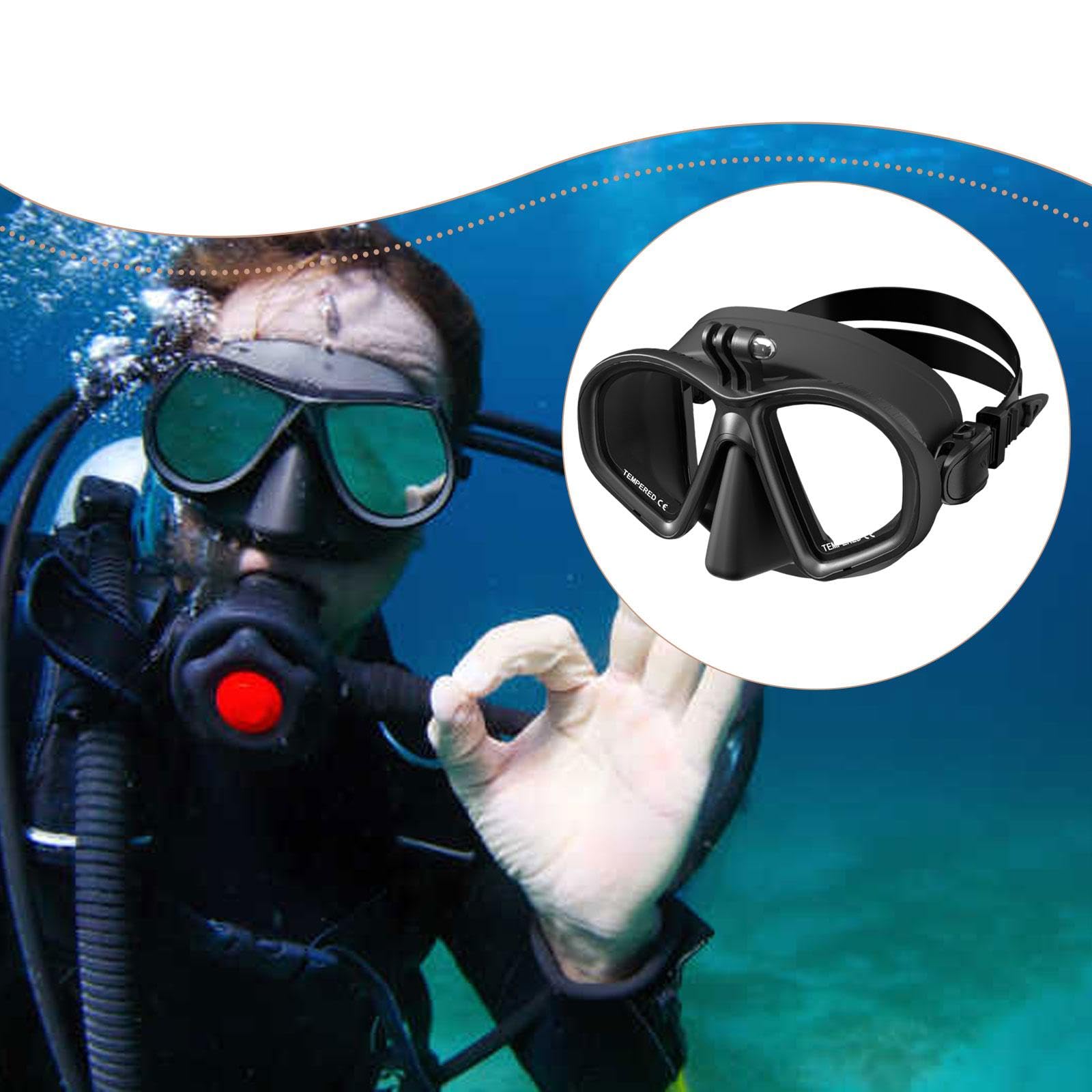 Gafas de Buceo Profesional Ligeras Antivaho de Silicona Vidrio Templado con Soporte para Cámara Deportiva Ajuste Cómodo Adecuadas para Deportes Acuáti