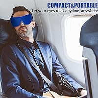 Vista 7 de Heated Eye Mask, Washable Dry Eye Mask Heat Eye Compress with Flaxseed, Warm Eye Compress Heating Pad with Temperature Timer Control for Sleep, Azul