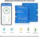 20A Bluetooth Solar Charge Controller 12V/24V Auto Matching Controller with APP Remote Monitor Intelligent PWM Solar Panel Regulator for Sealed, Gel, Flooded, LiFePO4, Lithium Batteries 7 Load Modes