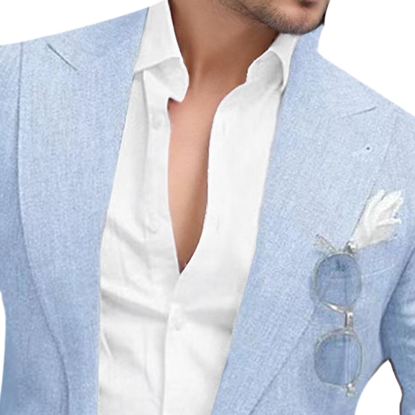 Conjunto de 2 piezas de ajuste regular para hombre, pantalones blazer de ajuste regular para boda, novio, traje de lino para hombre