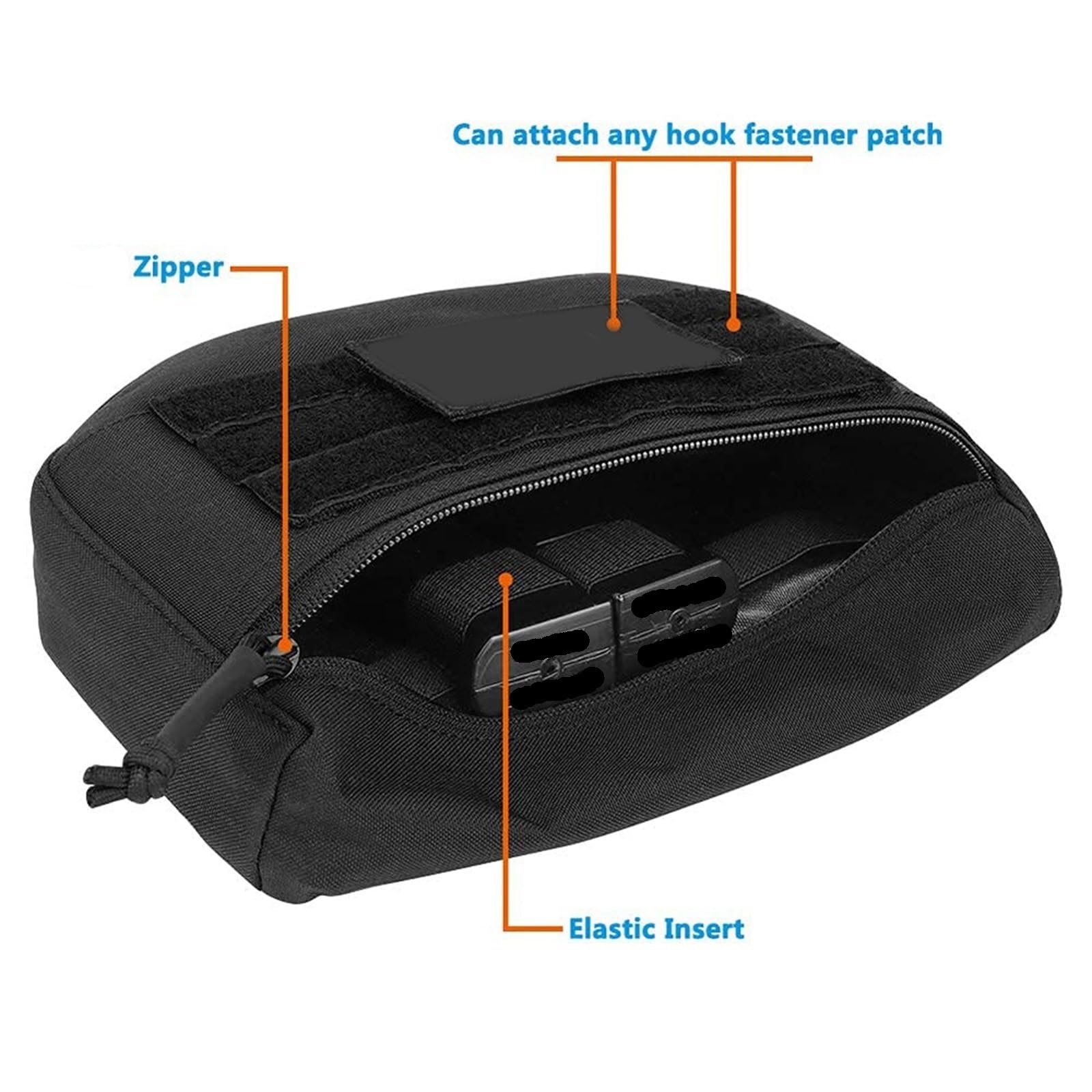 WLXW Tactical Dump Pouch Plate Carriers - Chiusura Strappo Sgancio Rapido Compatibile Molle | JPC/CPC/A.VS Vest Utility Pouch Airsoft, Paintball, Addestramento Militare Poligono Tiro(Black)