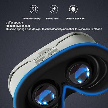 Virtual Reality Glasses - 3D VR Glasses Mobile VR Glasses Adjustable Portable Headset for Viewing 3D Content Immersive Screen System for Apps Simulations Interactive