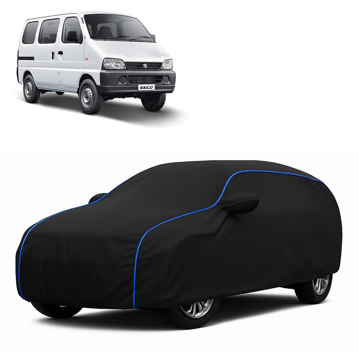 LUBANAZ All-Weather Car Cover for Maruti Eeco | UV Resistant, Dustproof, Scratchproof, Mirror & Antenna Pocket, Adjustable...