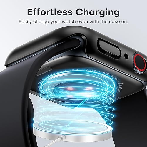 Miniatura 181 de Carcasas Tauri rígida, 2 unidades compatibles con Apple Watch SE Series 6, 5, 4, vidrio templado de dureza 9H integrado, delgada, a prueba