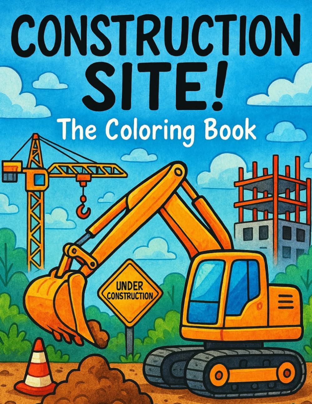 CONSTRUCTION SITE! – The Coloring Book: Explore the construction site with pencils and colors - Machines and vehicles at the construction site