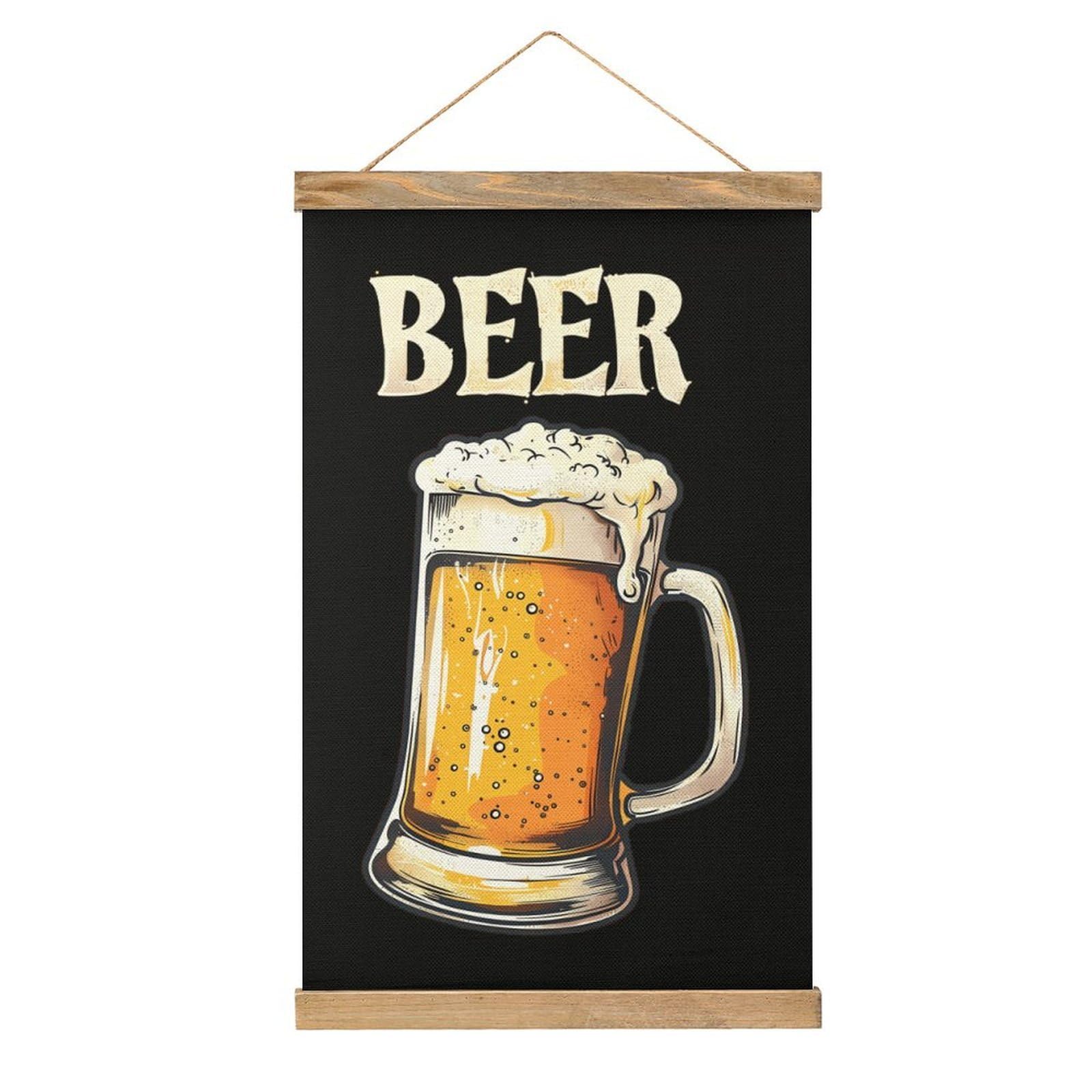 CGSBNGHA Beer Wall Art Prints Linen Hanging Painting Scroll Paintings Pictures Decor for Home