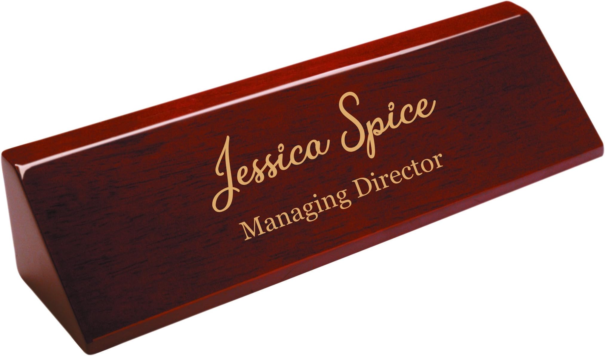Personalized Office Desk Name Plate - Over 30 Different Design (Medium - 8.5", Rosewood Piano Finish)