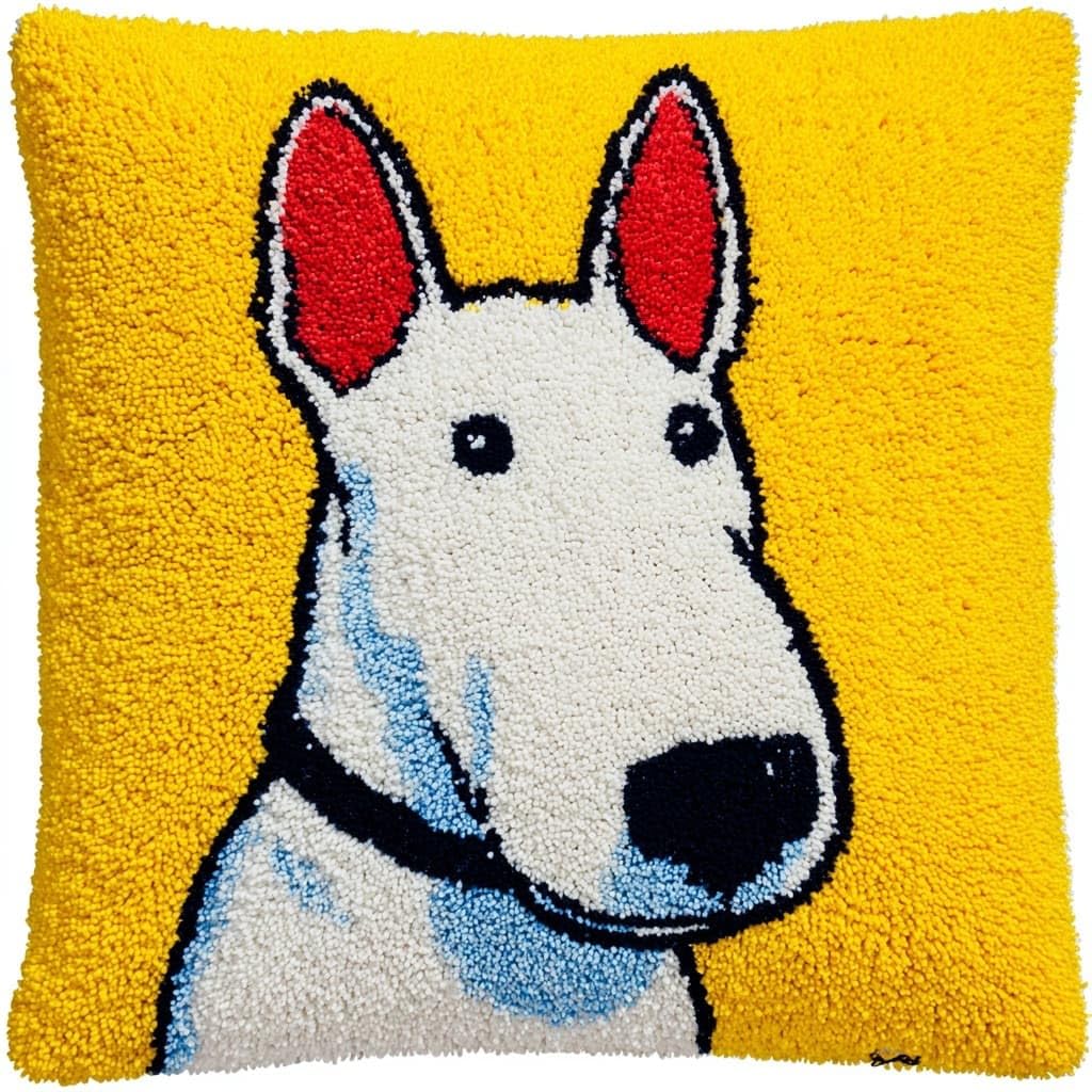 Henypt Latch Hook Cushion Kits 17X17inch, Dog