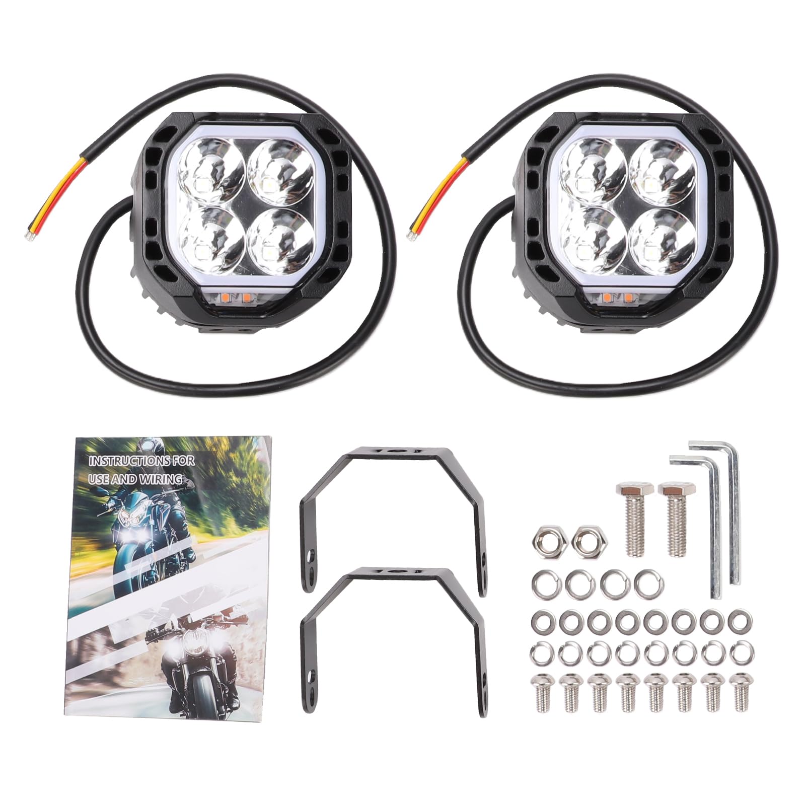 aqxreight Światła do Jazdy Terenowej z Podwójnym Trybem 3-calowe Kapsuły LED Spot Flood Combo 30000LM 80W Wodoodporny IP68 z obudową ze Stopu Aluminium do Samochodów Ciężarowych S