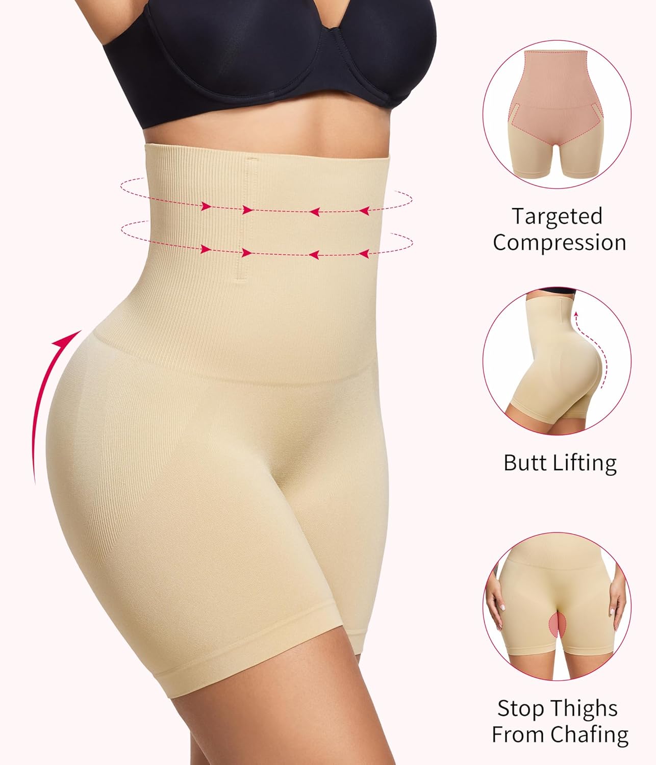 Gotoly Tummy Control Shapewear for Women - High Waisted Butt Lifting Shapewear Faja Body Shaper Underwear Girdle - Image 6