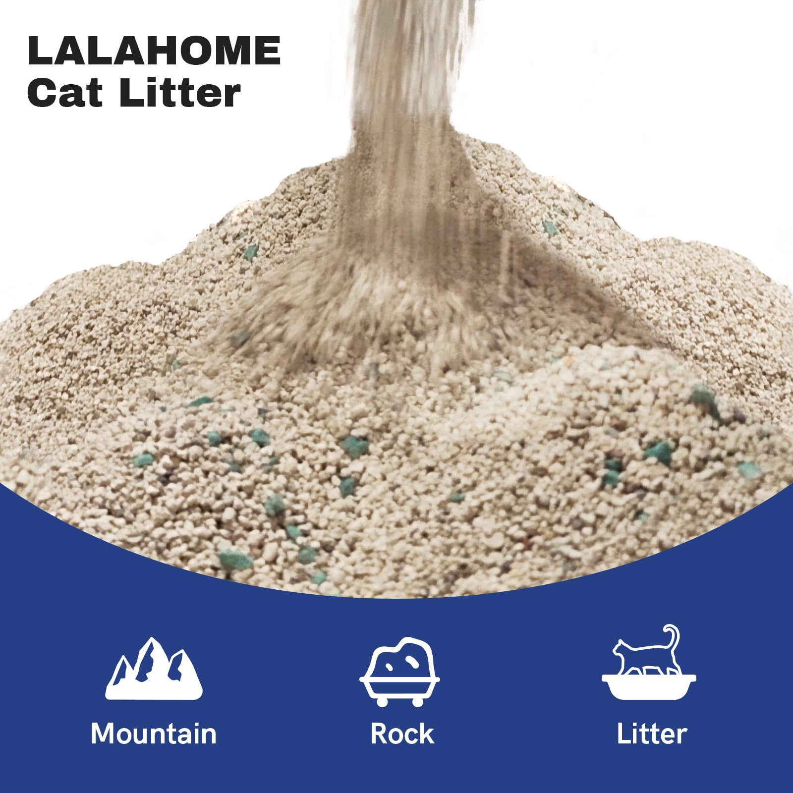 Arena para gatos de bentonita a base de sodio, sin polvo, gran durabilidad, control de olores, fórmula mineral natural, caja de 15 lb